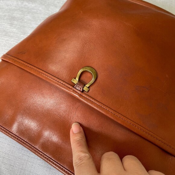 Etienne Aigner Leather Crossbody Bag. Brown Leather. - Picture 11 of 12